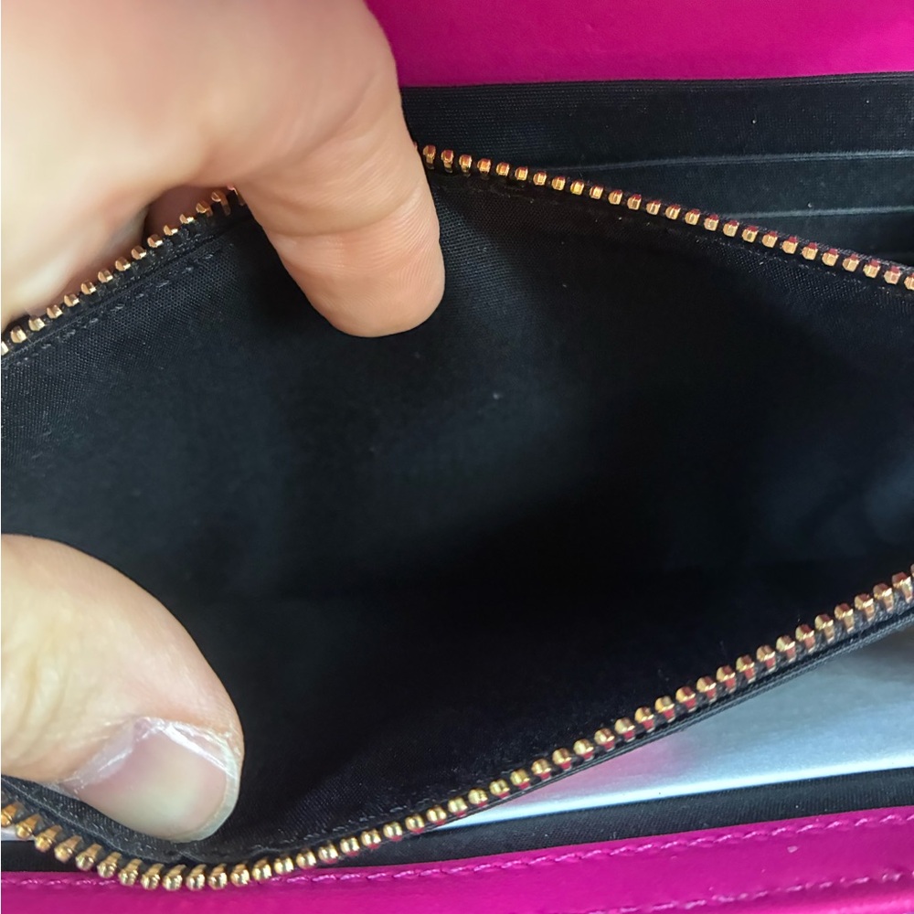 NWT Authentic Versace Pink Purple Blue Wool Tweed Checkered WOC Wallet On Chain - Picture 10 of 11